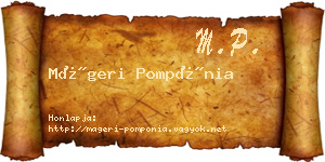 Mágeri Pompónia névjegykártya